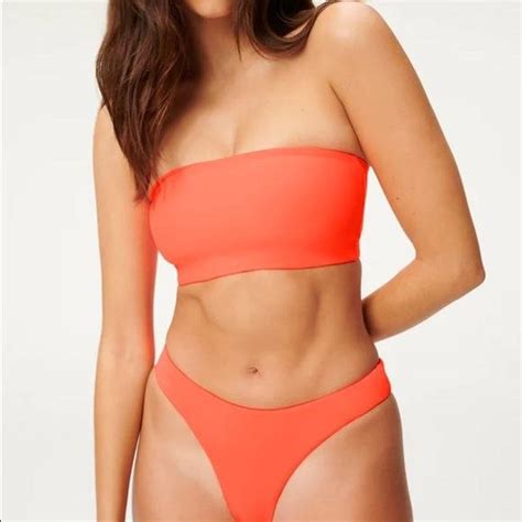 Good American Hot Coral Two Piece Bikini Good Depop