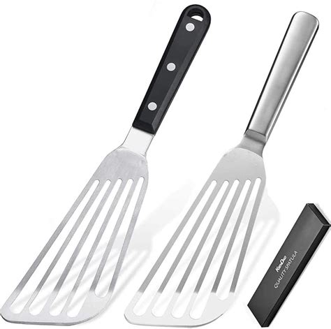 Amazon KSENDALO Spatula Set Stainless Steel Thin Metal Egg Spatula