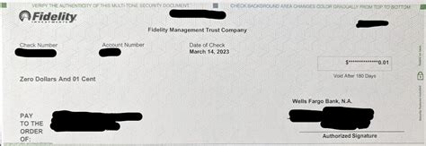 Fidelity Gave Me A Check For 001 It Costs More Shipping Than The