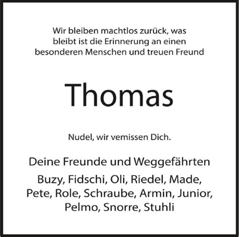 Traueranzeigen Von Thomas Schwaebische De Trauerportal