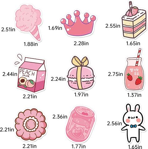 50 Cute Waterproof Vinyl Stickers for Kids & Girls - VSCO Aesthetic ...