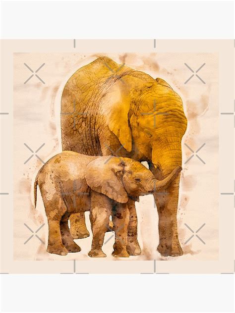 Póster Madre Elefante y su Bebé de images2delight Redbubble