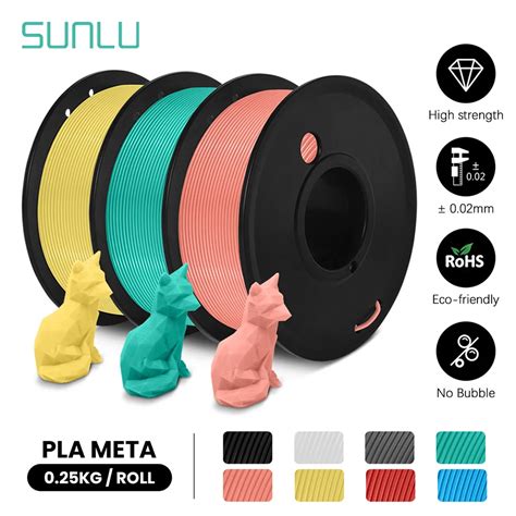 SUNLU 3Rolls PLA Meta 3D Filament 0 25KG Roll 1 75MM No Bubble Bright