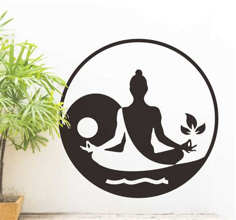 Meditere Buddha Hjem Vegg Klistremerke Tenstickers