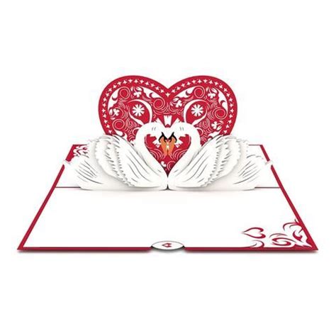 Swans Pop Up Valentine S Day Card Greeting Card Lovepop Pop Up