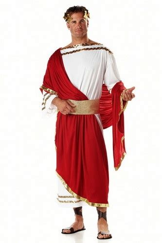 Mens Zeus Toga Outfit Greek Roman Caesar God Costume Les Gold Leaf