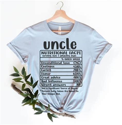 Uncle Nutritional Facts Funny Uncle Svg Nutrition Fact Sheet Cool