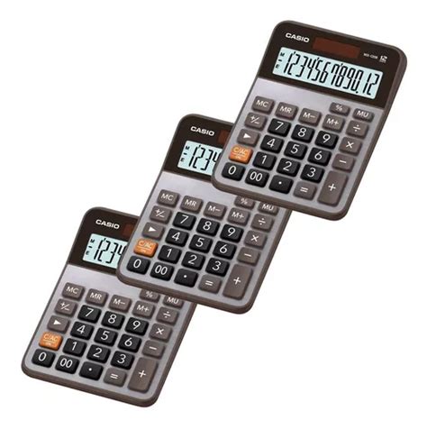 3 Calculadoras Escritorio Casio Mx 120b 12 Dig Solar Y Pila