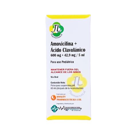 Amoxicilina Acido Clavulánico Suspensión 600mg 42 9mg X60ml Kwality