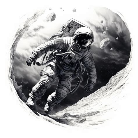 Premium AI Image Pencil Sketch Graphic Astronaut Space Images