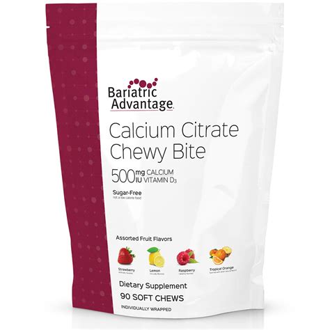 Bariatric Advantage Assorted Fruity Flavors Calcium Citrate Chewy 500mg