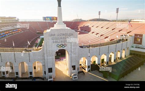 Los Angeles, CA - November 17, 2023: Los Angeles Memorial Coliseum, home to USC football ...