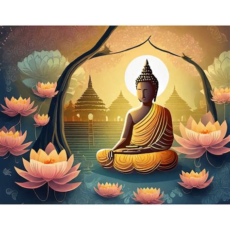 Premium Vector Illustration For Buddha Purnima Or Vesak Day