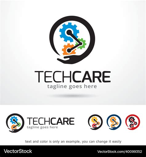 Tech care logo template Royalty Free Vector Image