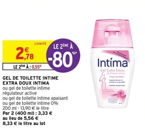 Promo Intima Gel De Toilette Intime Extra Doux Chez Intermarché Hyper