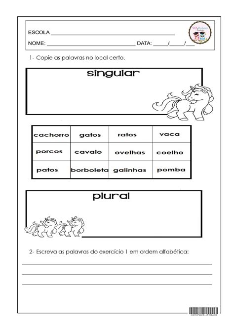 Livro De Portugu S Ano Singular E Plural Braincp