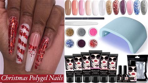 Christmas Polygel Nails For Beginners Amazon Polygel Kit W Lamp Lazy