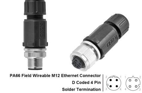 D Coded M12 Ethernet Connector X Coded Shine Industry