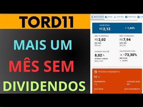 Tord Completa Meses Sem Pagar Dividendos Aos Seus Cotista Cad Os