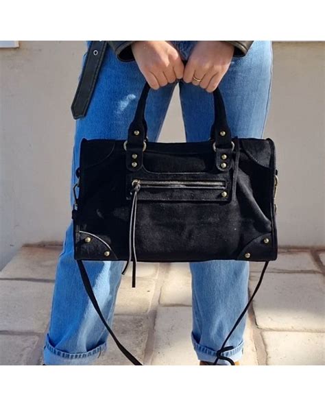 Sac Ciara Daim Noir Made In Italy Zosha Collection