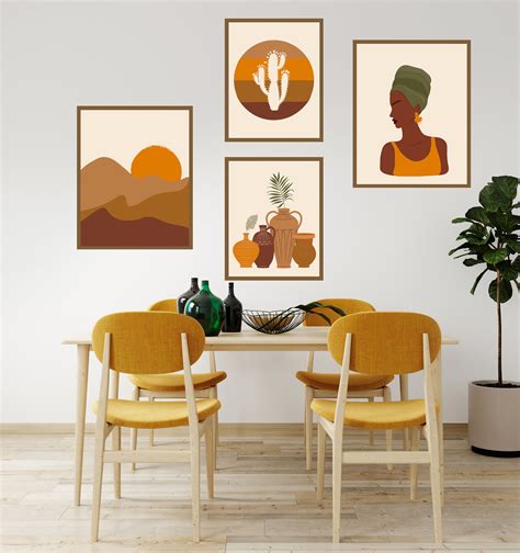 Set Of Africa Wall Art African Art Decor Ethnic Canvas Etsy