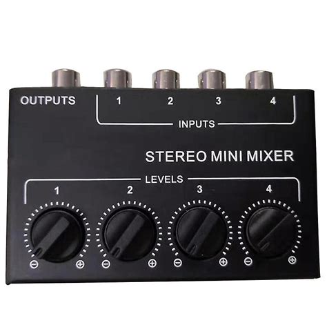 Mini Stereo Rca 4-channel Passive Mixer Small Stereo Dispenser For Live ...