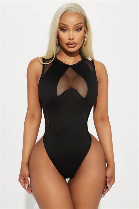 Veronica Mesh Bodysuit Black Fashion Nova Bodysuits Fashion Nova