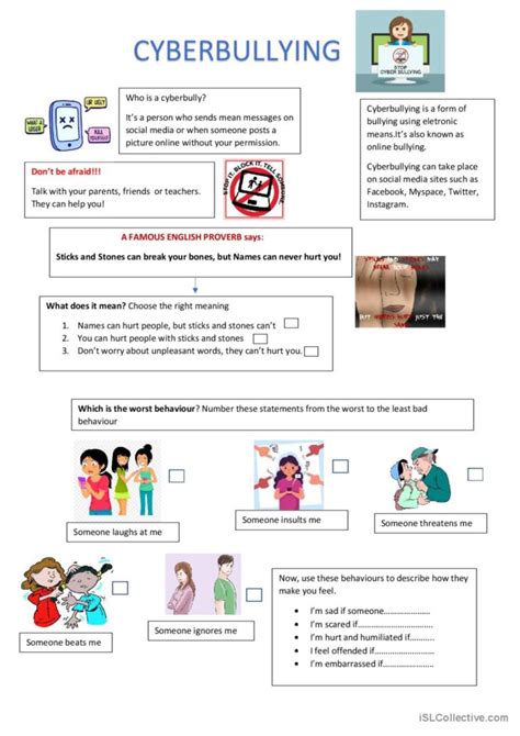 Cyberbully Worksheet Live Worksheets Worksheets Library