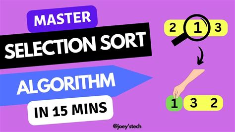 Selection Sort Algorithm Data Structures And Algorithms Learn In 15 Mins For Life Youtube