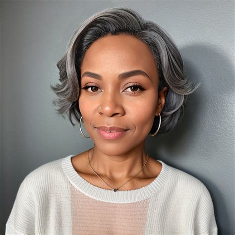 Salt And Pepper Short Pixie C Part Cut Glueless 5x5 Closure Lace Wig 1