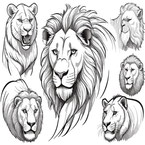 Premium Vector | Lion vector on white background