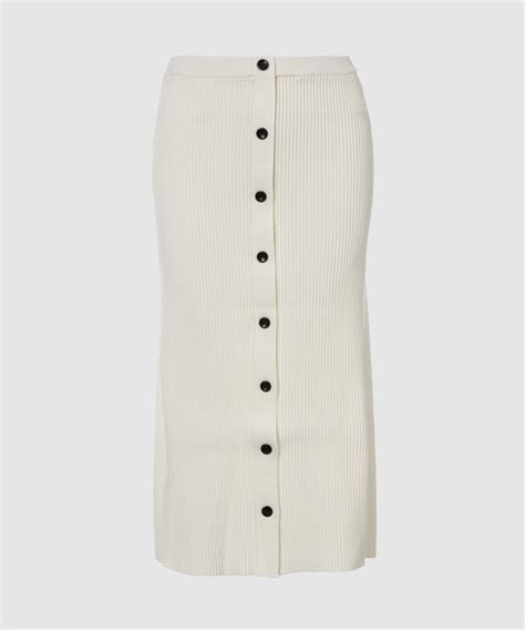 Proenza Schouler Rib Knit Button Front Skirt Wear