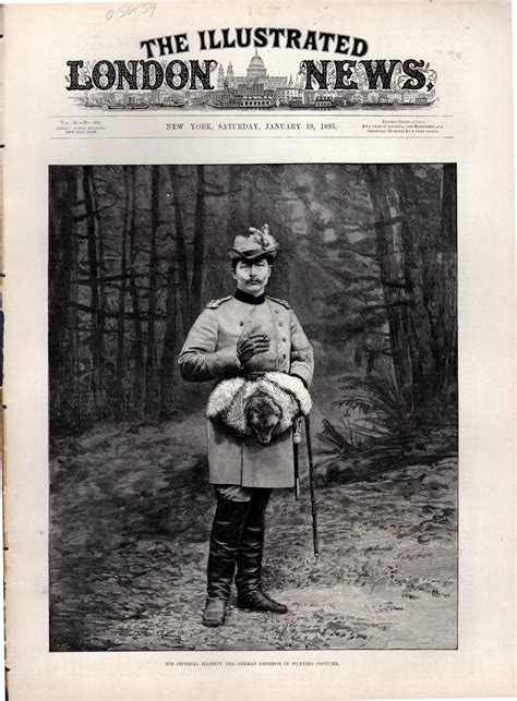 ENGRAVING His Imperial Majesty The German Emperor In Hunting Costume