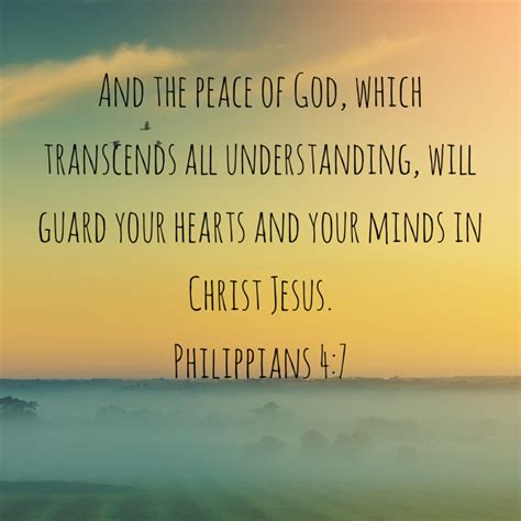 Philippians 4 7 And The Peace Of God Which Transcends All Understanding