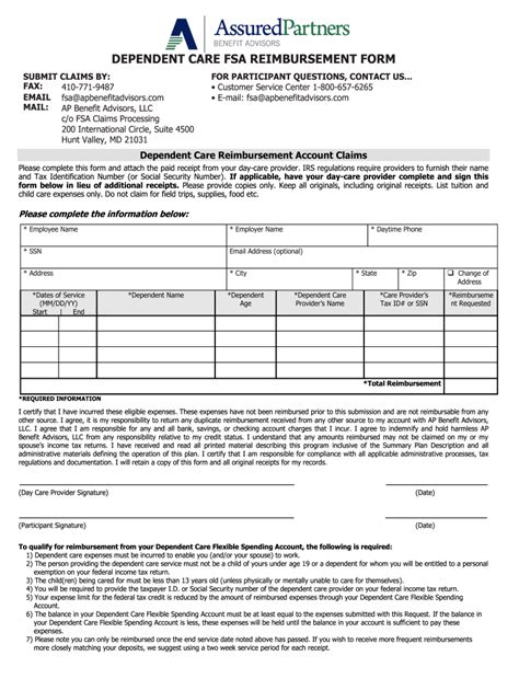 Fillable Online HCFSA Claim Form AP Benefit Advisors Fax Email Print