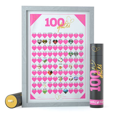 Dates Scratch Off Poster Gift For Her Couples Engagement Gift