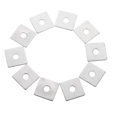 10 Pcs Square Washer Gasket Sturdy Washers Flat Stainless Silver