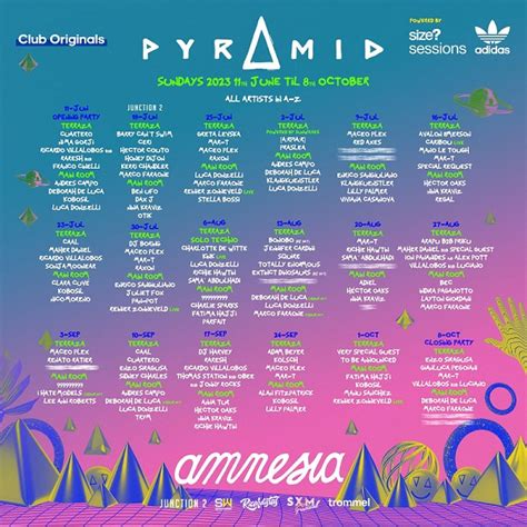 Amnesia S Pyramid Party Has Completed Its Weekly Lineups For A