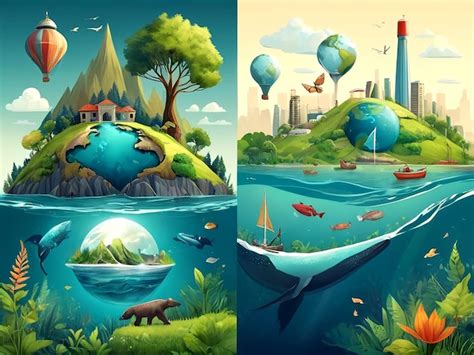 Premium Vector Thematic Illustrations For Environmental Movements And