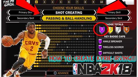 NBA 2K18 TIPS AND TRICKS HOW TO CREATE KYRIE IRVING DUAL ARCHETYPE