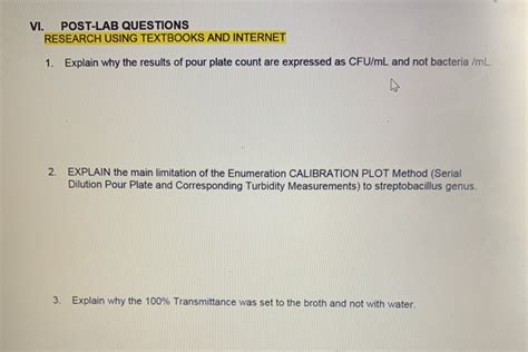 Solved VI POST LAB QUESTIONS RESEARCH USING TEXTBOOKS AND Chegg