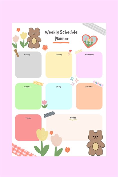 Cute Kawaii Weekly Planner Template Artofit