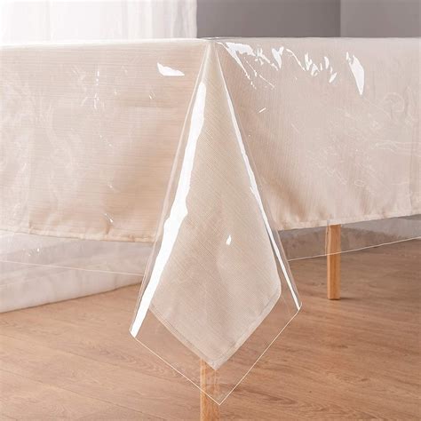 Umineux Clear Plastic Tablecloth Protector Heavy Duty Vinyl Table Cover