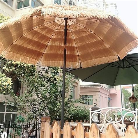 Parasol Garden Fringe Umbrella Tiki Umbrella Thatch Patio Umbrella