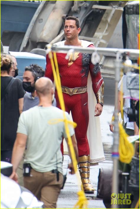 Zachary Levi Films New Action Scenes In A Cinged Suit For Shazam Fury