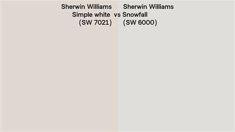 Sherwin Williams Simple White Vs Snowfall Side By Side Comparison