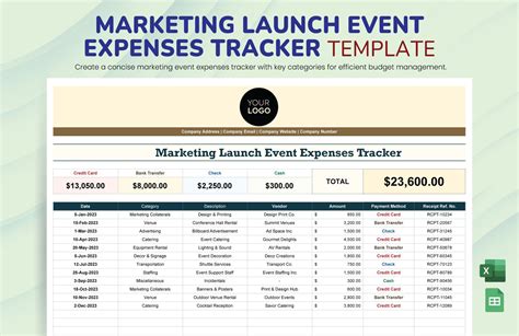 Marketing Launch Event Expenses Tracker Template In Ms Excel Google