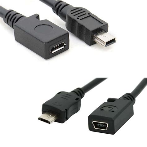 Mini USB male to Micro USB B feMale data charger cable adapter converter charger data cable-in ...