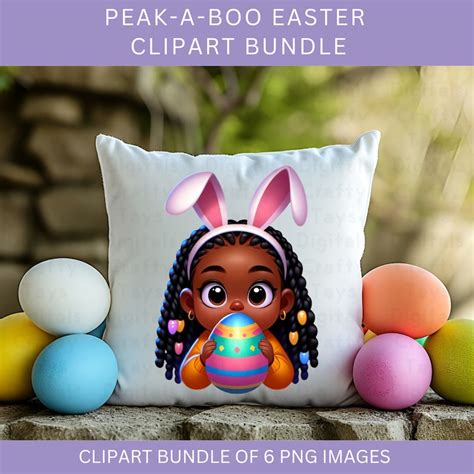 African American Girl Easter Peak a Book Clipart Bundle: Easter Clipart ...