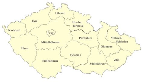 Tschechien Karte Mit Regionen Landkarten Mit Provinzen